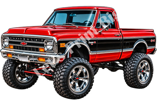 Classic Lifted Truck Contour Cut Decal – Indoor or Outdoor