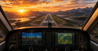 Cockpit Final Approach Perspective Wall Mural