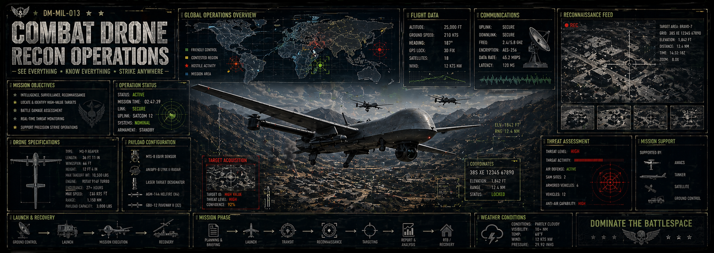 Combat Drone Recon Operations Desk Mat
