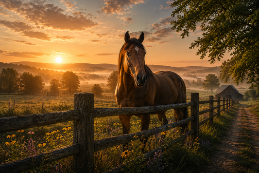 Country Fence Morning Wall Mural