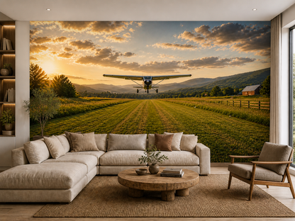 Countryside Grass Strip Takeoff Wall Mural