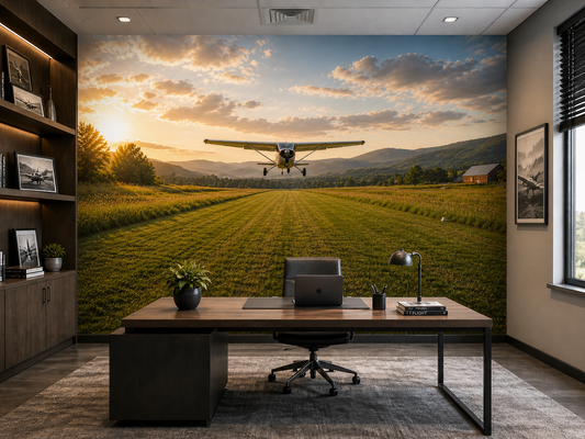 Countryside Grass Strip Takeoff Wall Mural