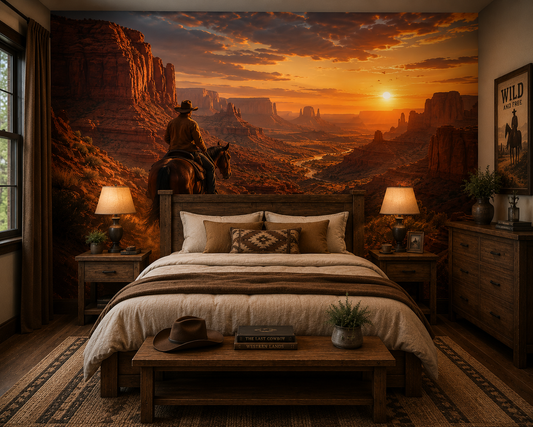 Desert Canyon Cowboy Ride Wall Mural