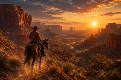 Desert Canyon Cowboy Ride Wall Mural