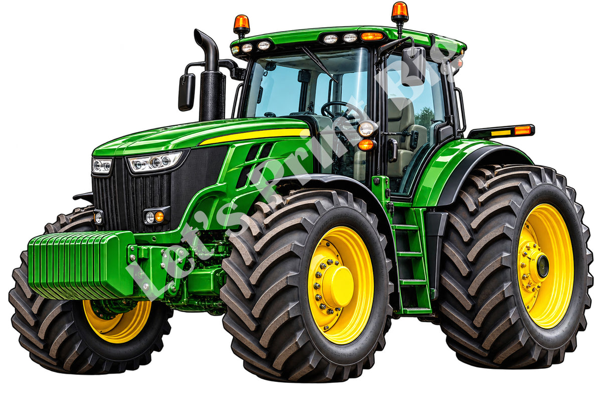 Modern Farm Tractor Contour Cut Decal – Indoor or Outdoor