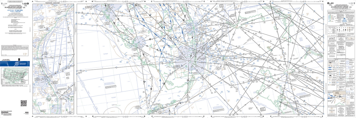 Low Altitude IFR Enroute Planning Chart L23 Miami Wall Mural