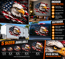 Eagle Head American Flag Contour-Cut Decal