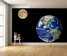 Earth Wallpaper and Moon Wall Mural Outer Space Large extra room