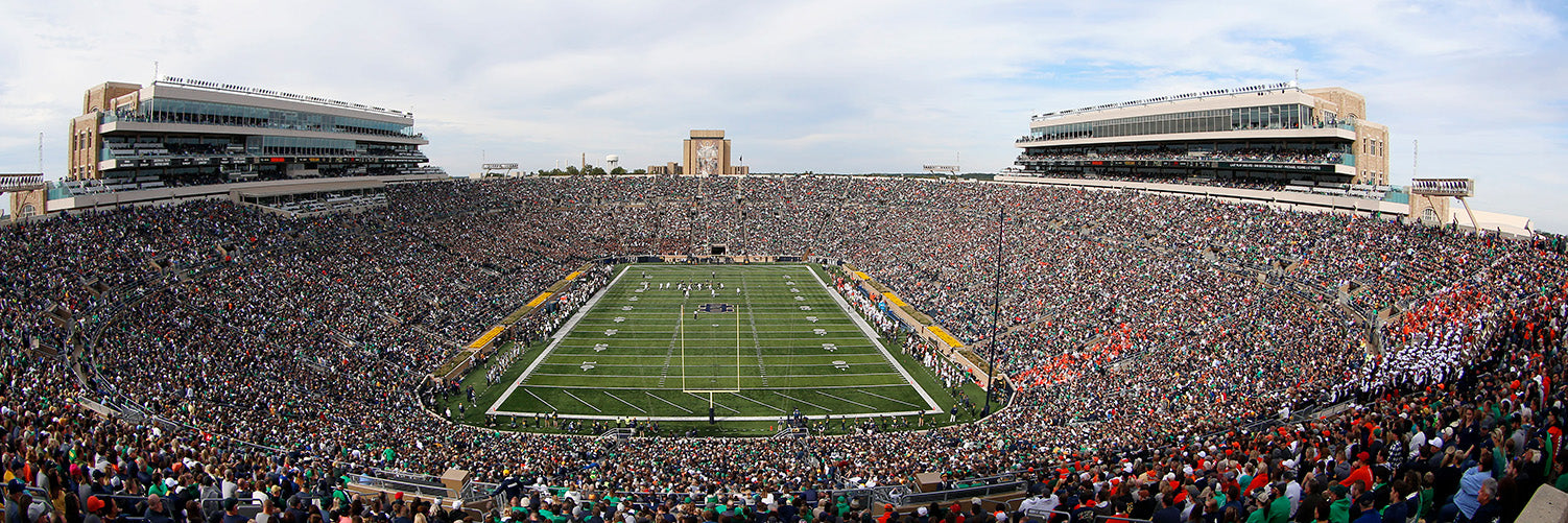 Notre Dame End Zone Football Stadium at Night Wall Mural