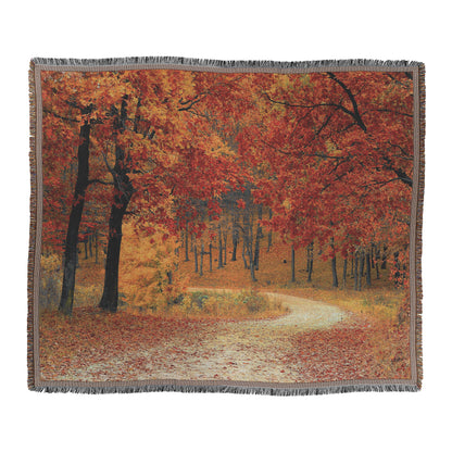 Fall Leaves Woven Blanket