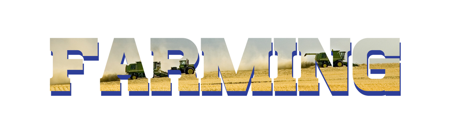 Farming Lettering contour cut no background Decal 3 sizes Indoors or Outdoors Applications