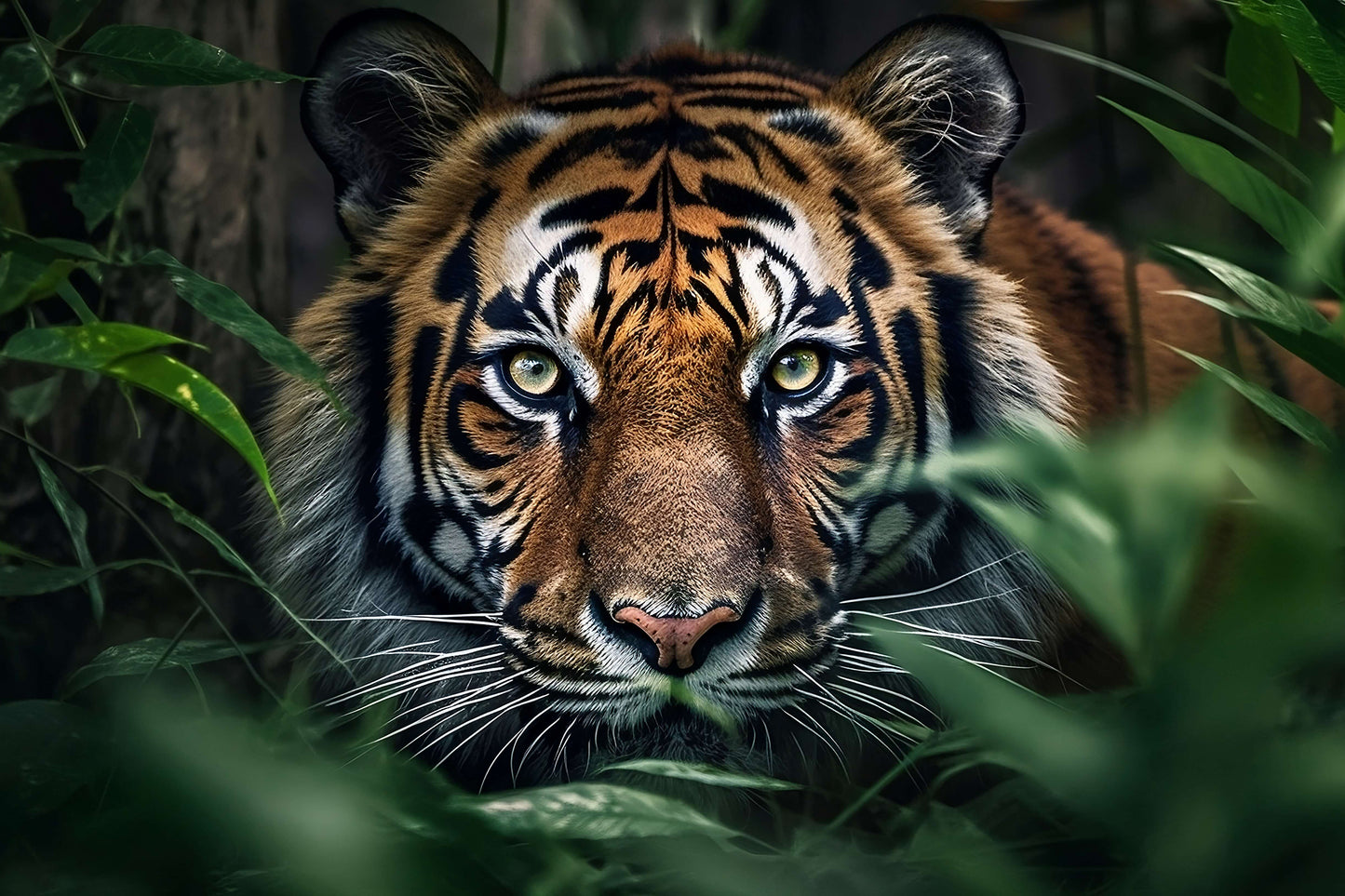 Fierce Tiger Roaming in the Jungle Wallpaper Mural