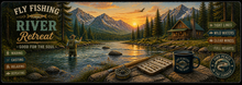 Fly Fishing River Retreat Desk Mat