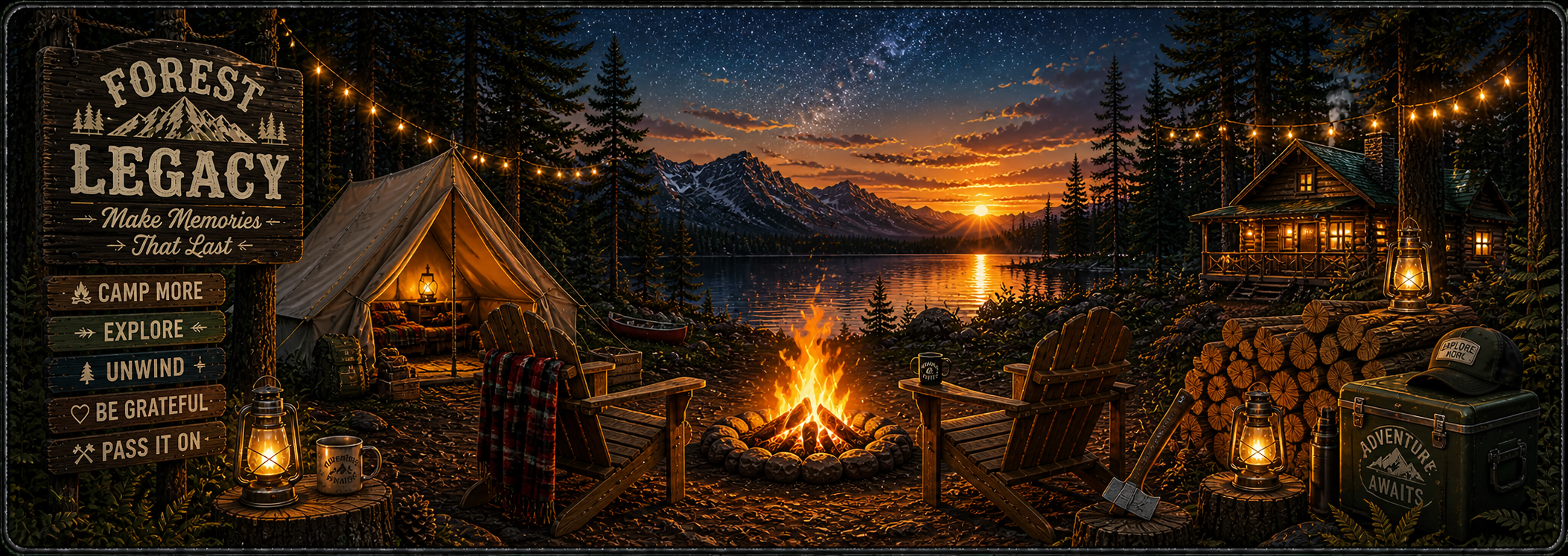 Forest Campfire Legacy Desk Mat