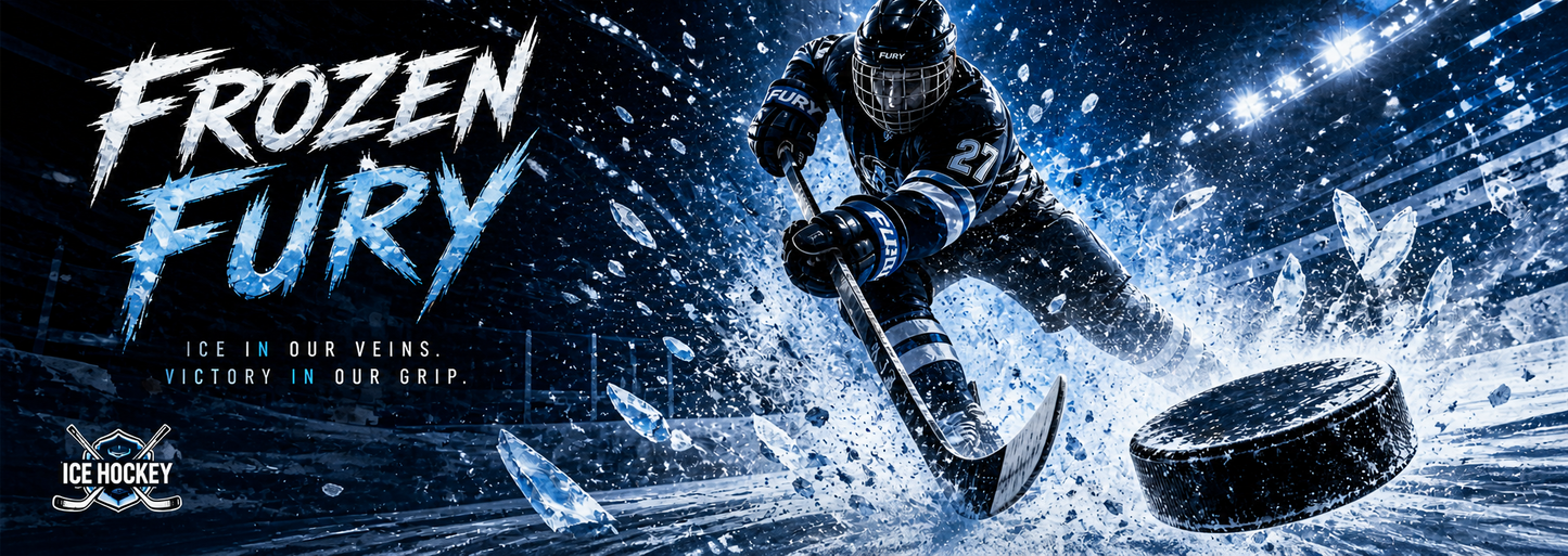 Ice Hockey Frozen Fury Desk Mat