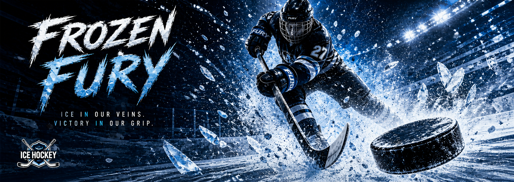 Ice Hockey Frozen Fury Desk Mat