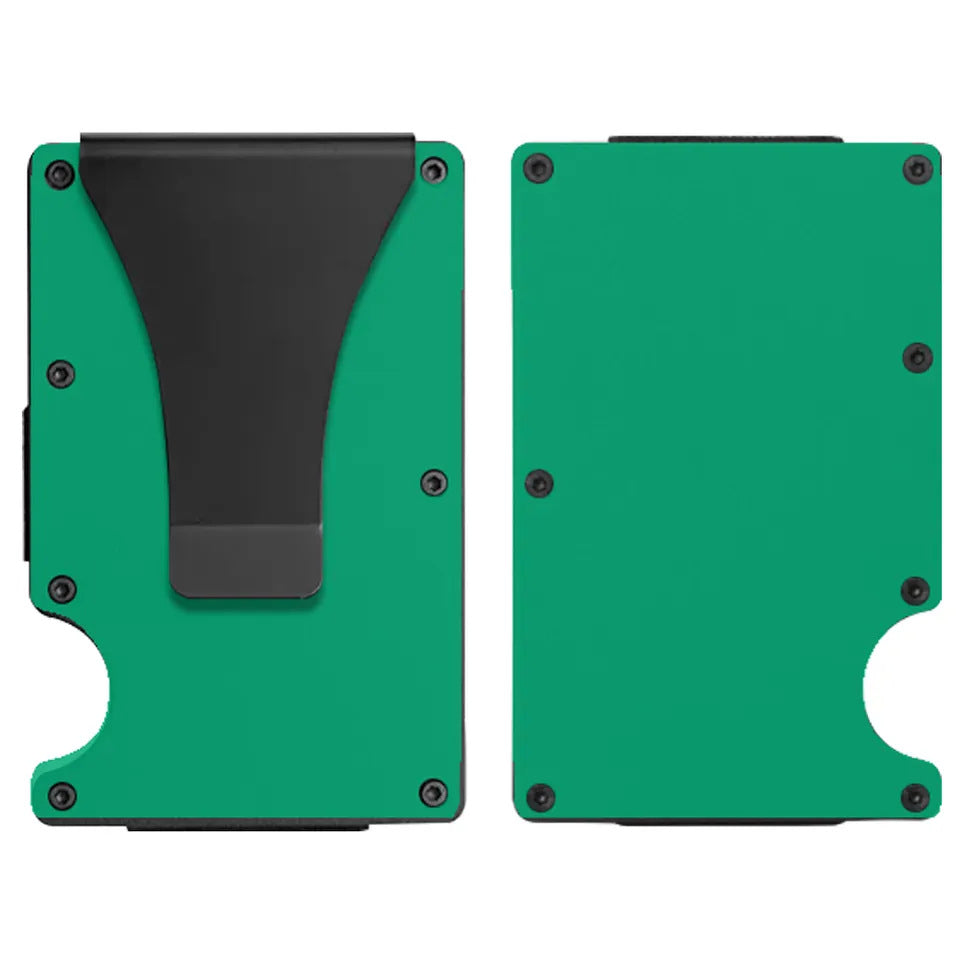 Laser Engraved Unisex Solid Color Aluminum Alloy Open Wallets