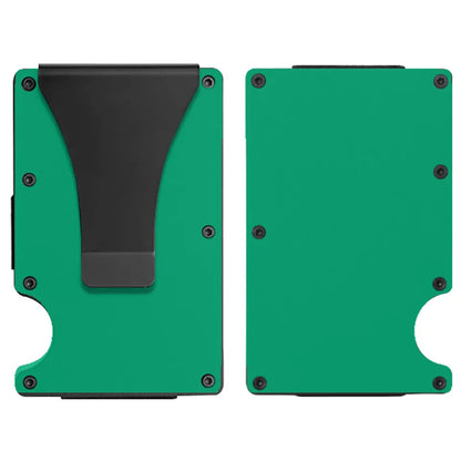 Laser Engraved Unisex Solid Color Aluminum Alloy Open Wallets