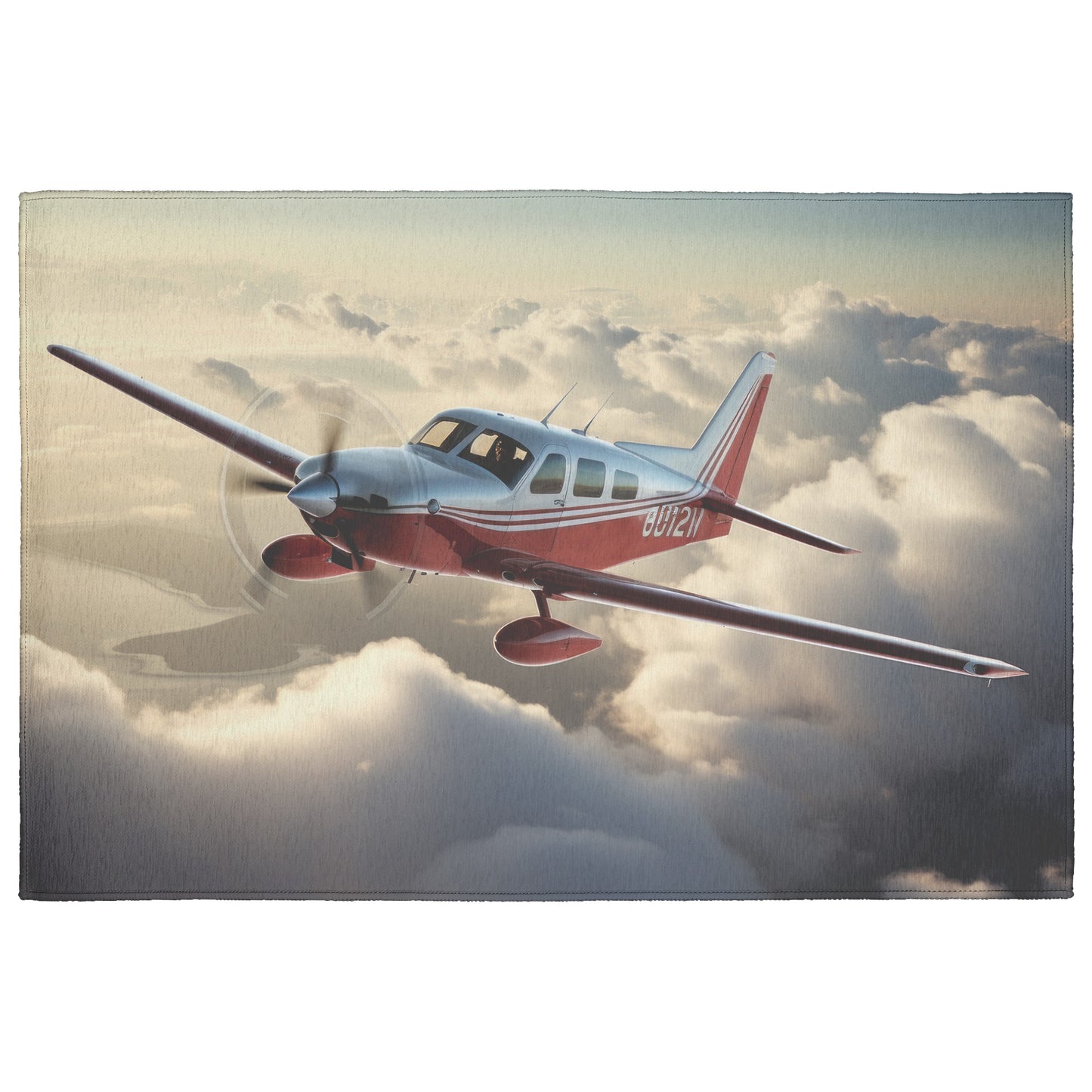General Aviation Airplane in the Clouds Rug 5 Sizes