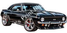 Classic Black Muscle Car Contour Cut Decal – Indoor or Outdoor