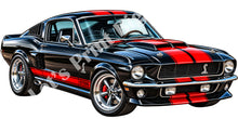 Black & Red Classic Muscle Car Contour Cut Decal – Indoor or Outdoor