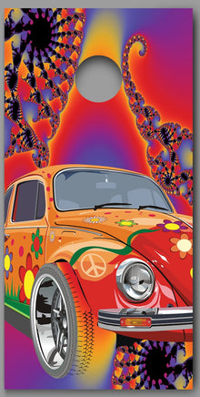 Groovy Hippie Style Cornhole Decal Wraps