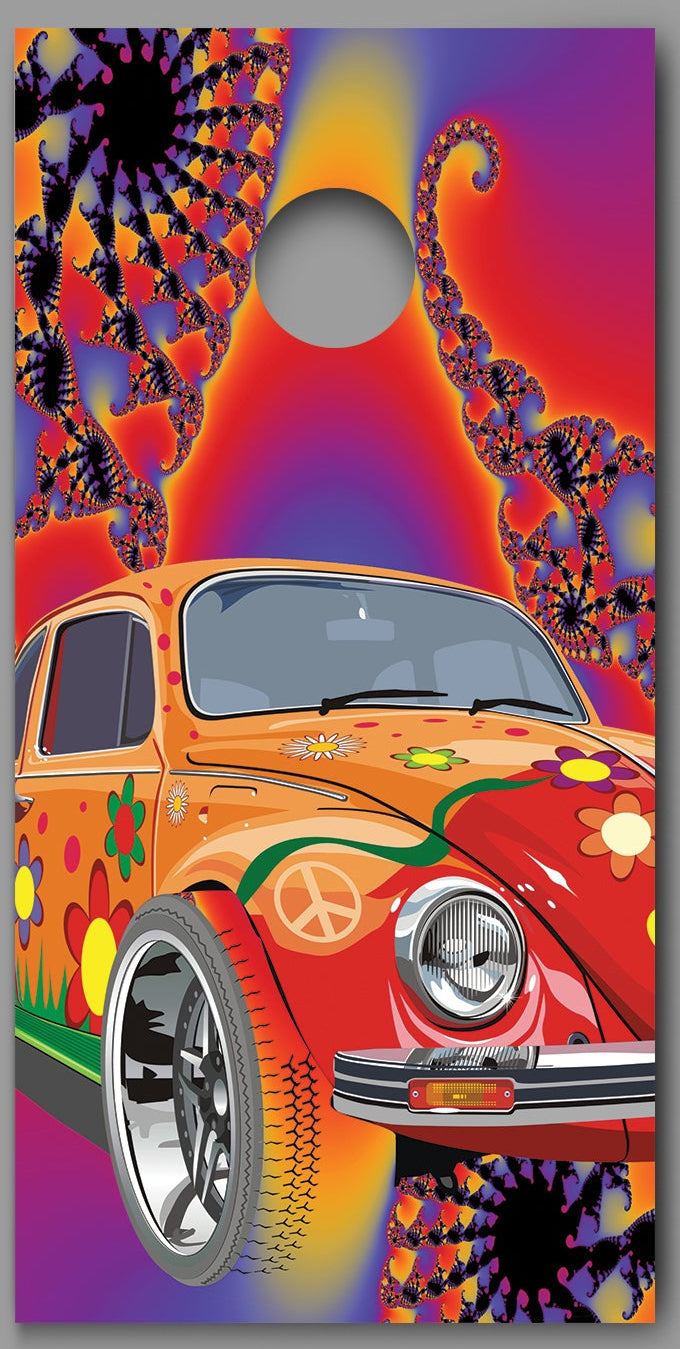 Groovy Hippie Style Cornhole Decal Wraps