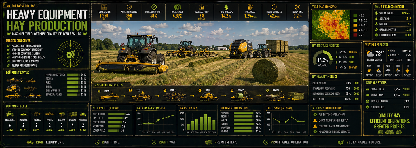 Heavy Equipment Hay Production Desk Mat