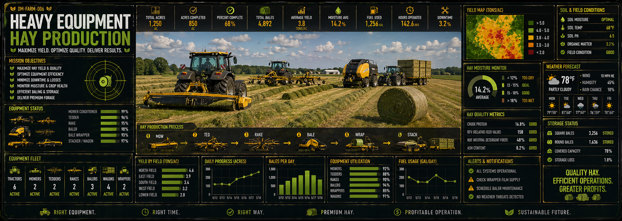 Heavy Equipment Hay Production Desk Mat