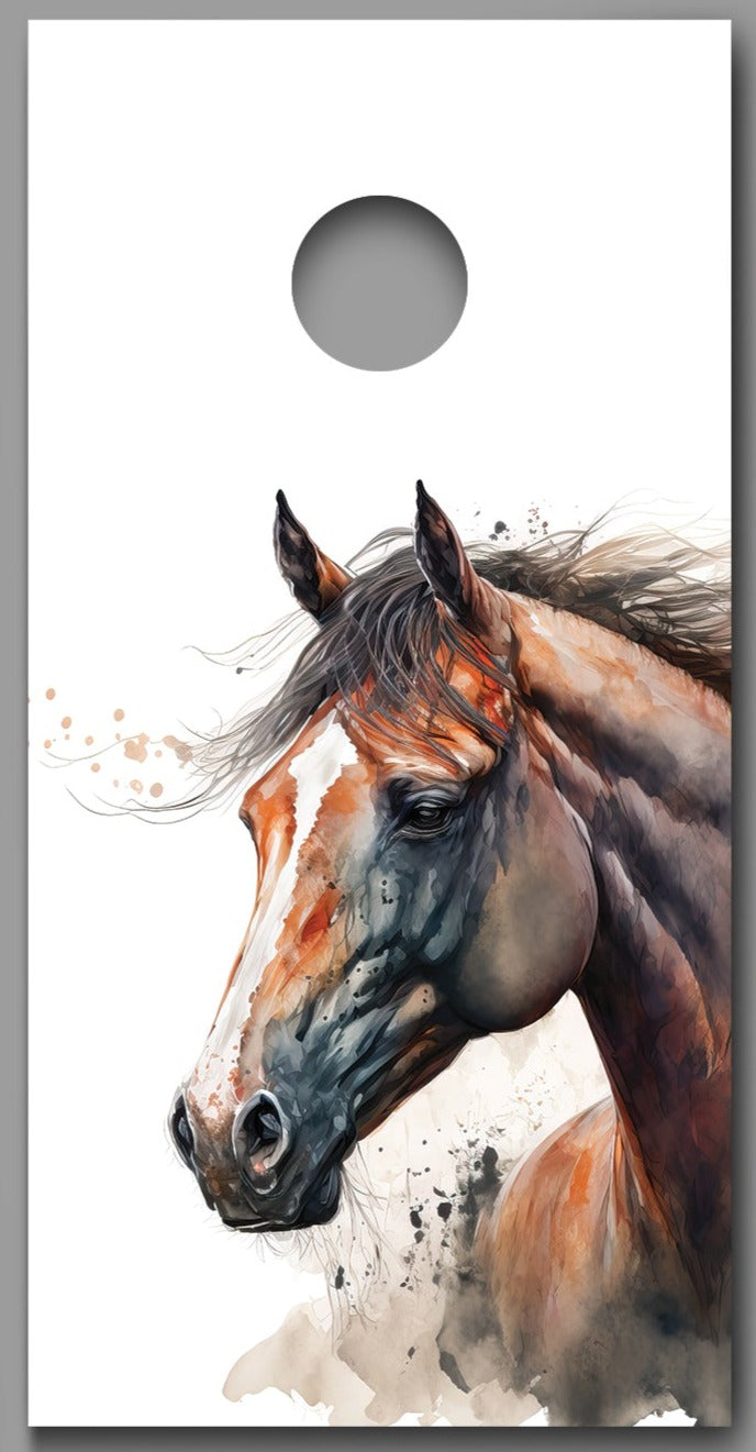 Horse Painting Design Corn Hole Board Decal Wrap