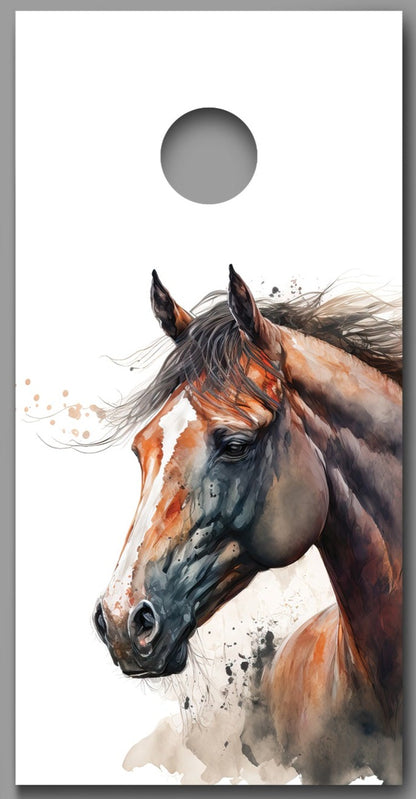 Horse Painting Design Corn Hole Board Decal Wrap