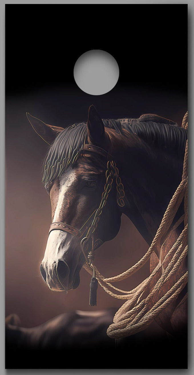 Horse Tack Ropes Design Corn Hole Board Decal Wrap