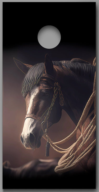 Horse Tack Ropes Design Corn Hole Board Decal Wrap