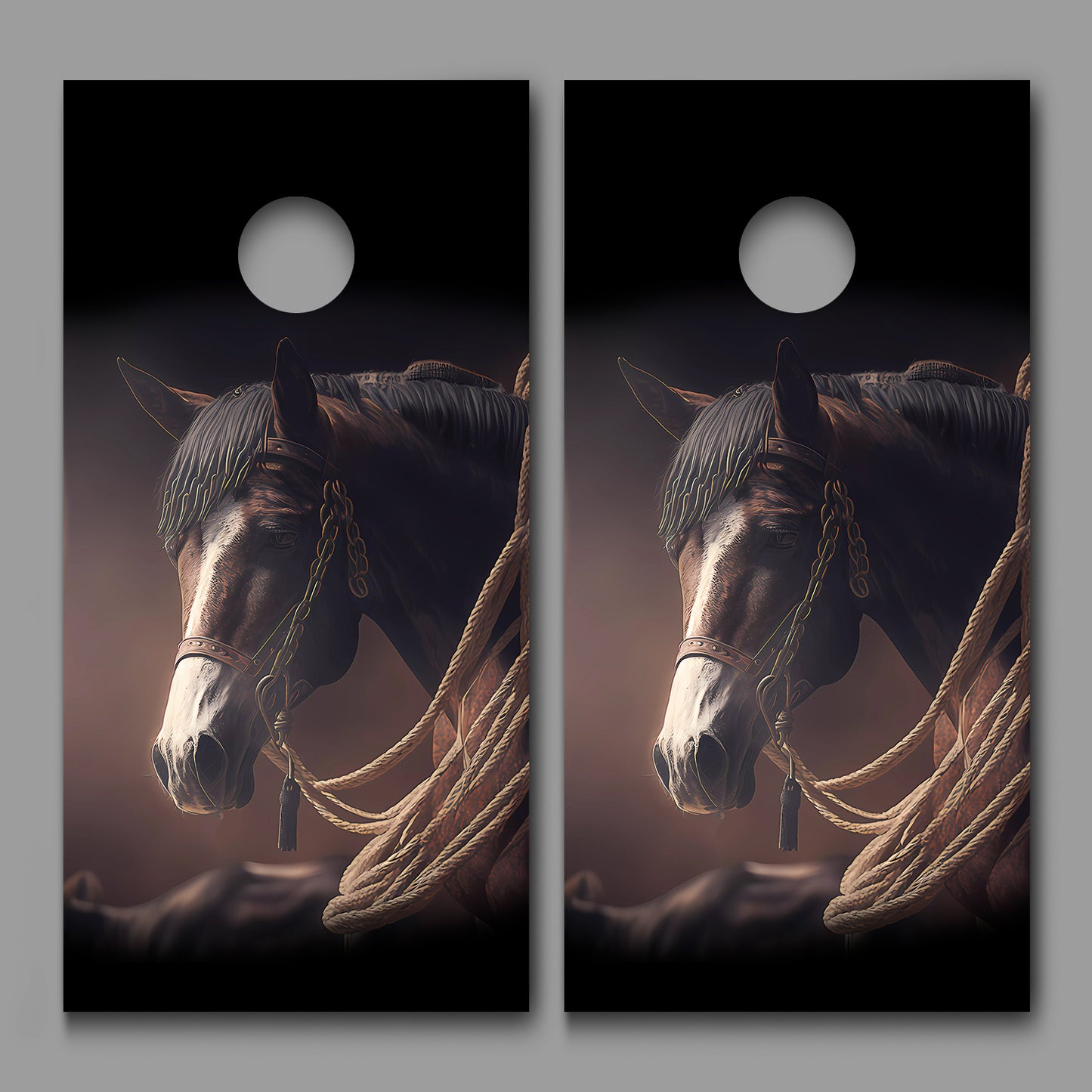 Horse Tack Ropes Design Corn Hole Board Decal Wrap
