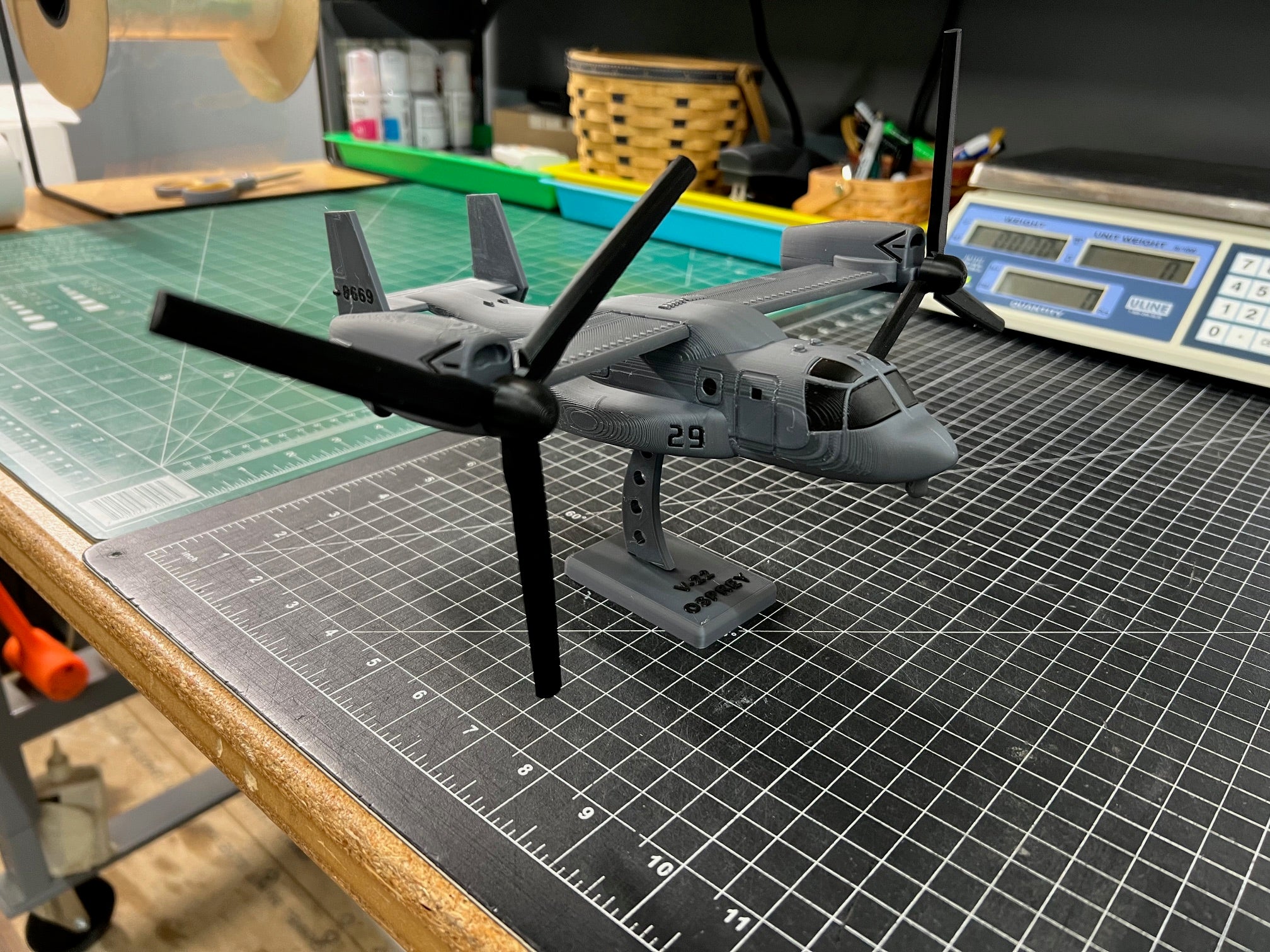 V-22 Tiltrotor Osprey Airplane Model Desk Display