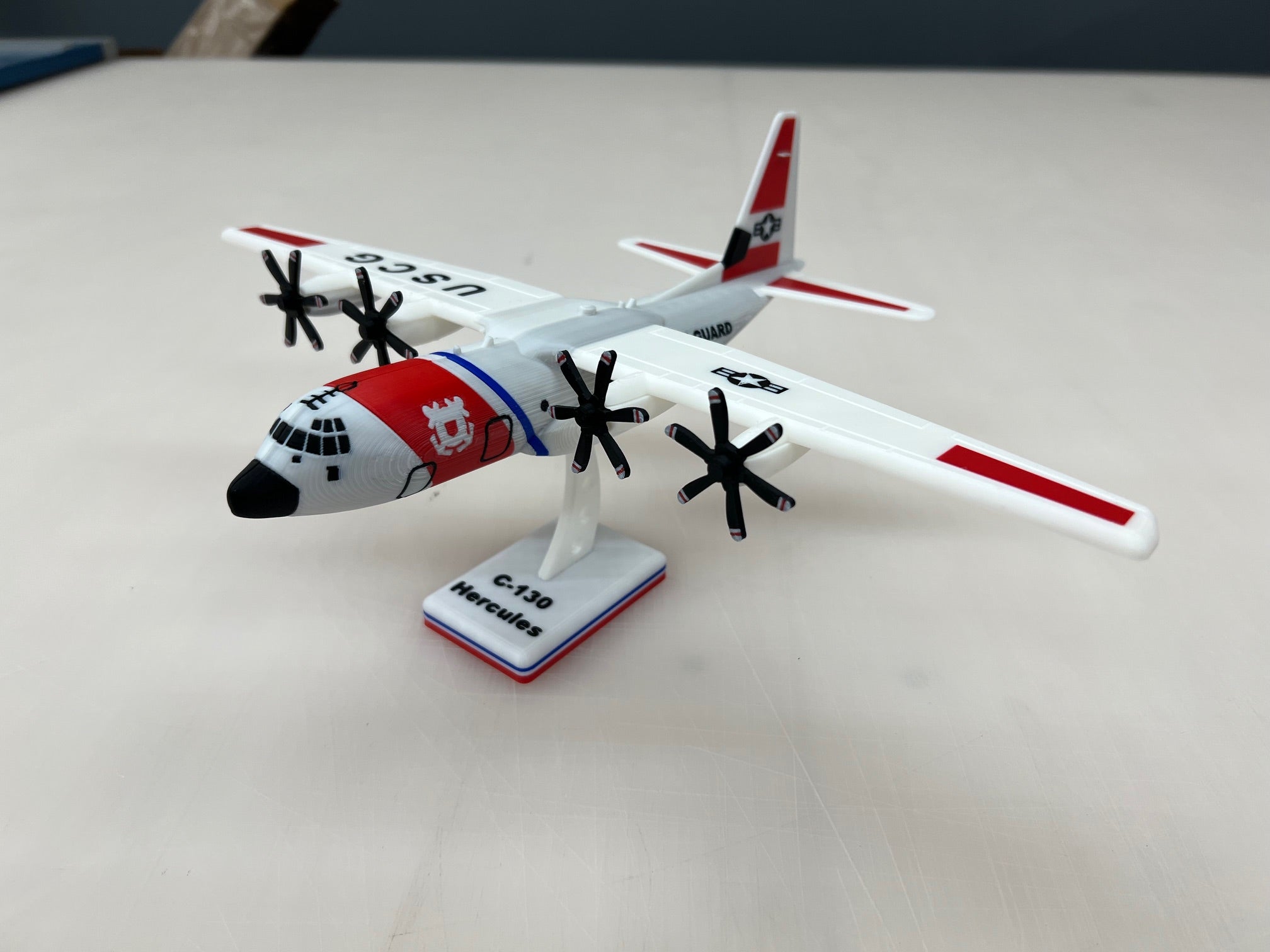 Coast Guard C-130 Airplane Model Desk Display