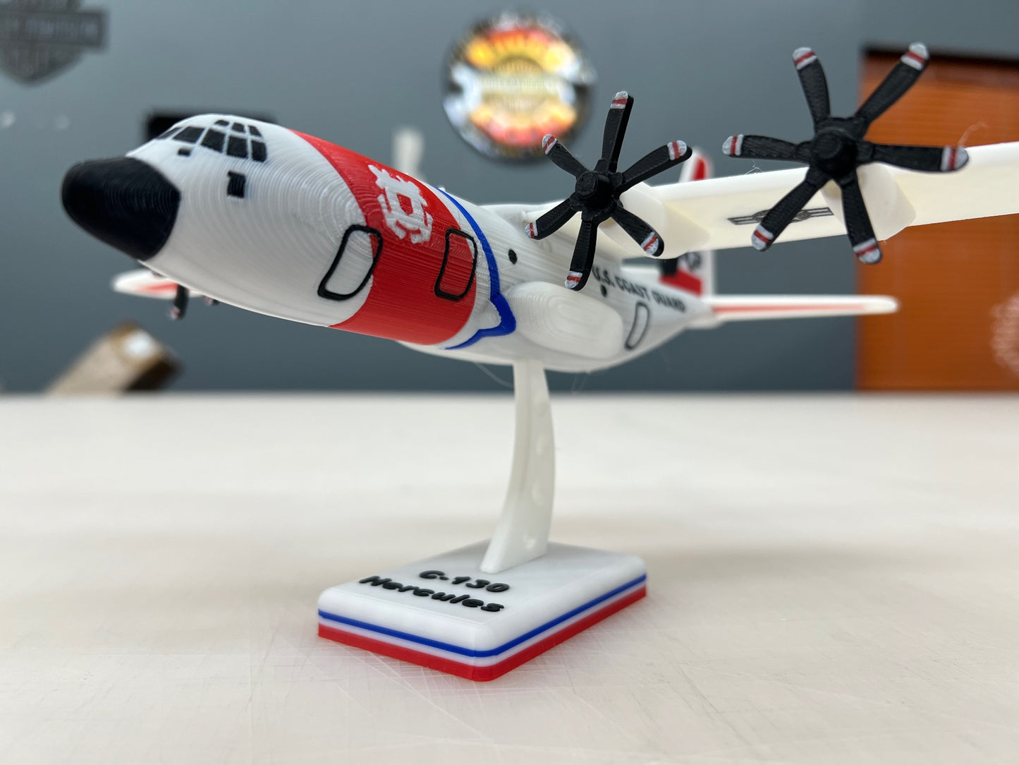 Coast Guard C-130 Airplane Model Desk Display