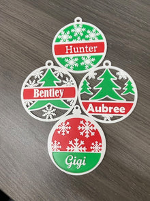 Personalized Round Hanging Christmas Tree Ornaments