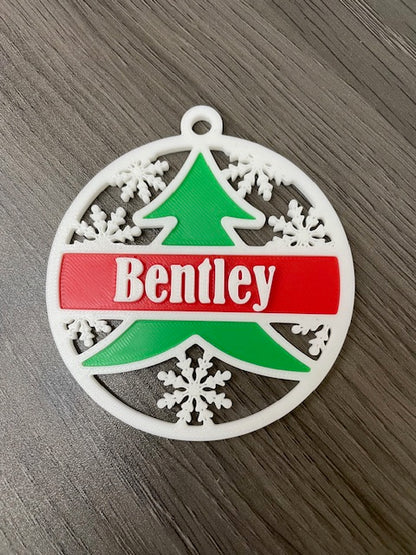Personalized Round Hanging Christmas Tree Ornaments