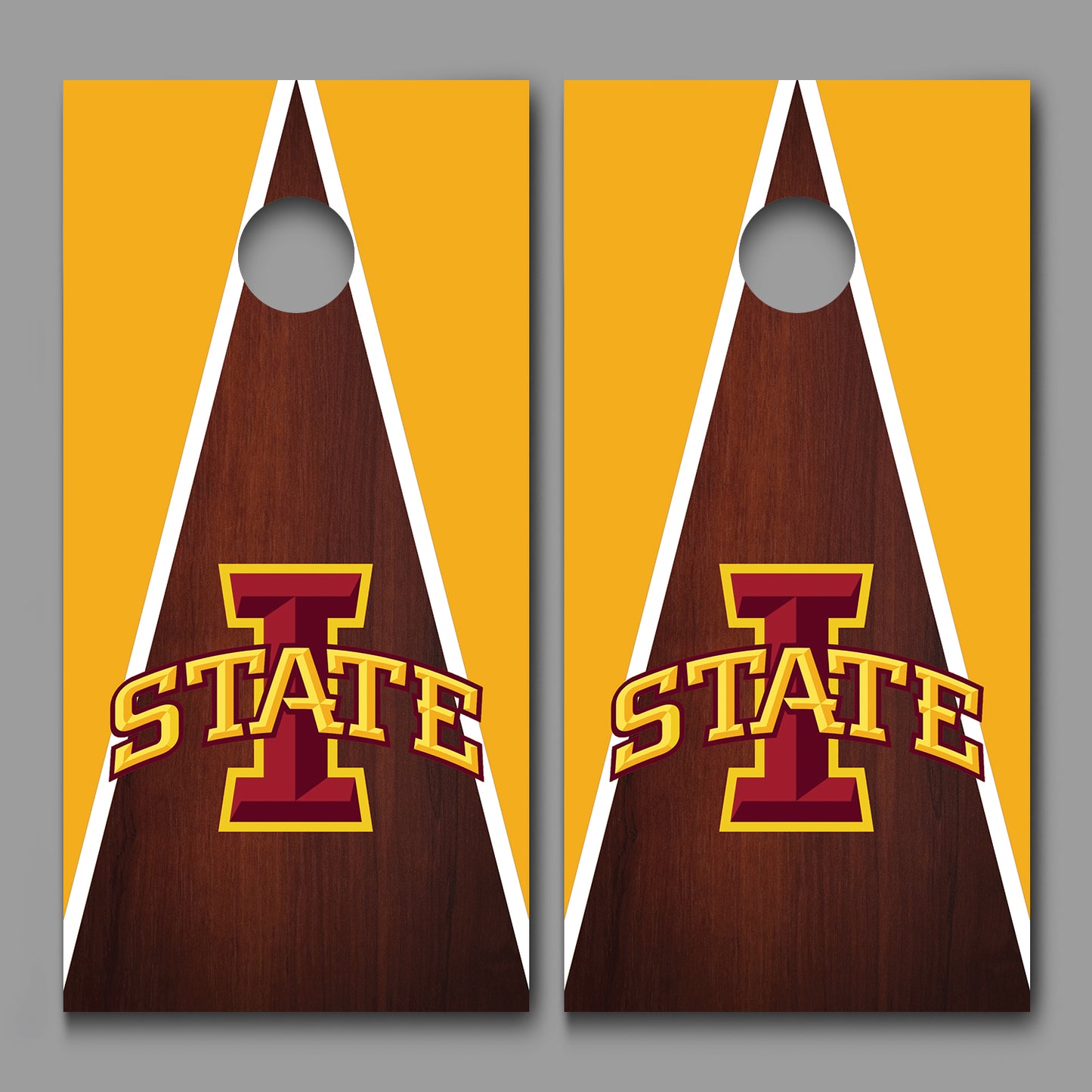 Iowa State Wood Triangle Design Corn Hole Decal Wraps