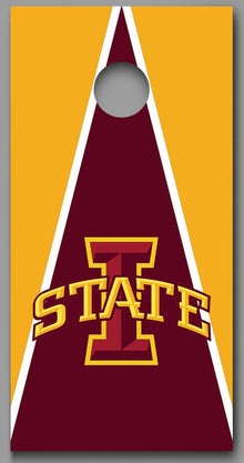 Iowa State Triangle Design Corn Hole Decal Wraps