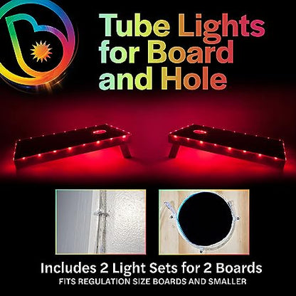 LED Cornhole Lights for Board and Hole - Includes Lights for 2 Boards