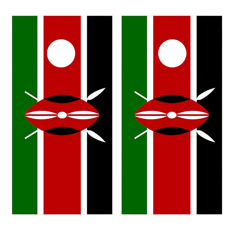 Flag of Kenya Cornhole Board Decal Wraps