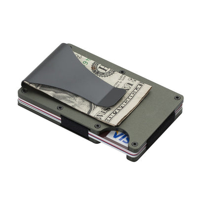 Laser Engraved Unisex Solid Color Aluminum Alloy Open Wallets