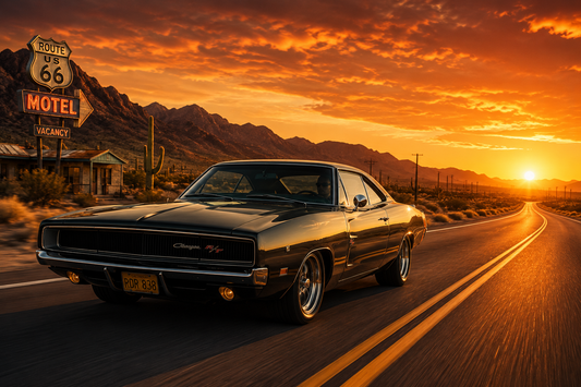 Desert Highway Muscle Cruise Wall Mural