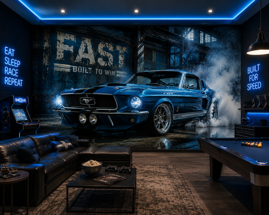 Blue Steel Fastback Wall Mural