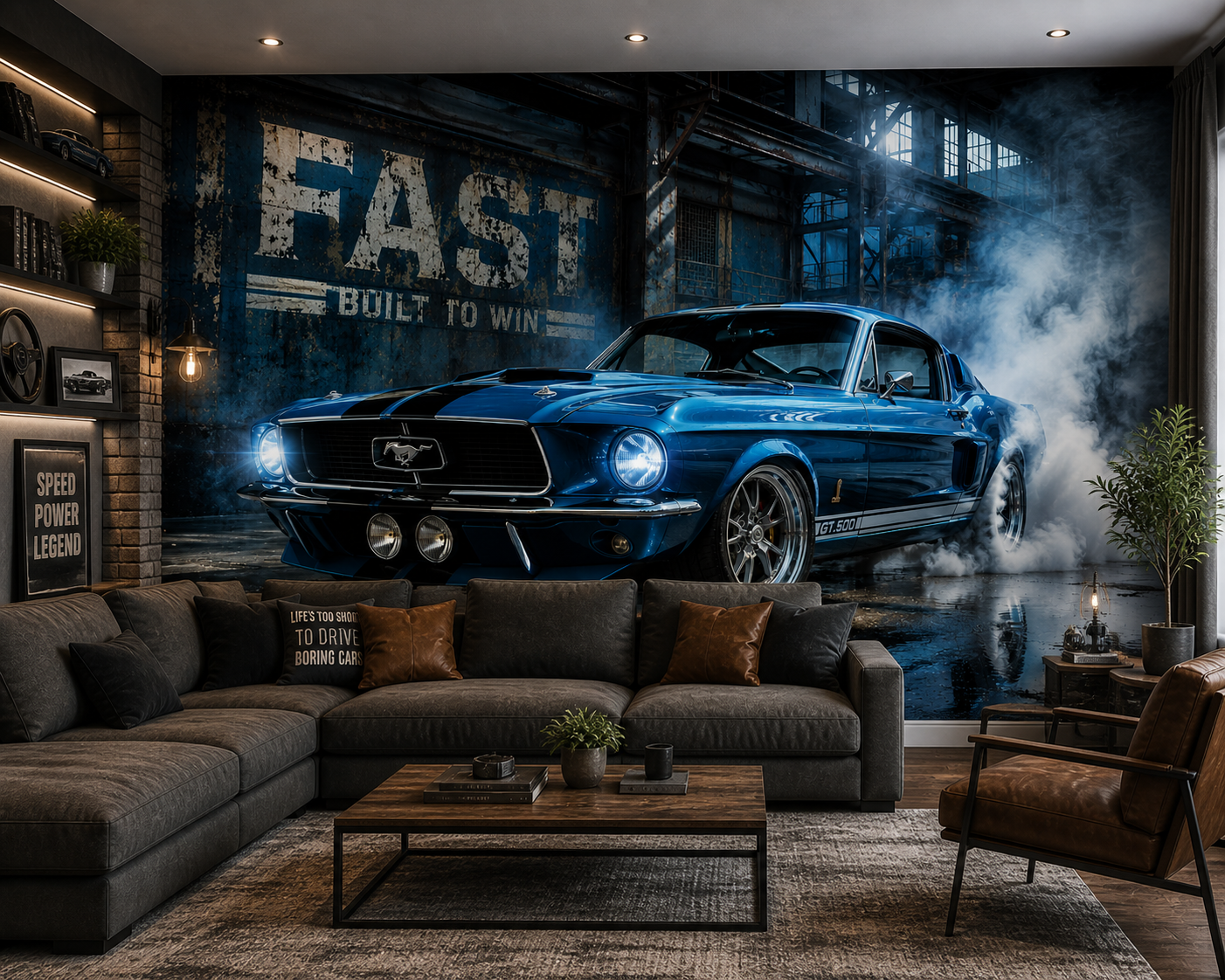 Blue Steel Fastback Wall Mural