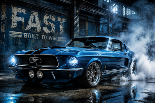 Blue Steel Fastback Wall Mural