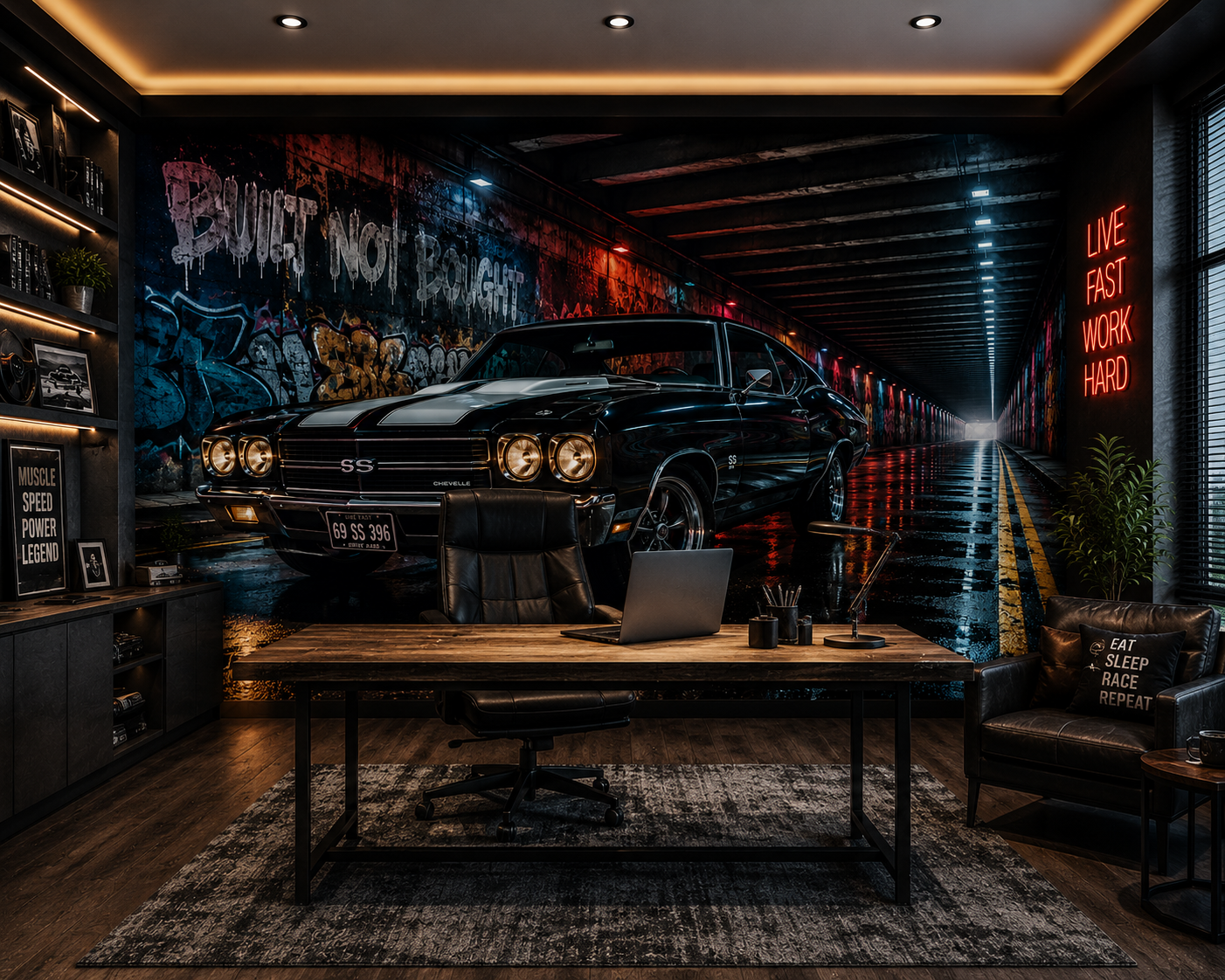 Underground Muscle Tunnel Wall Mural