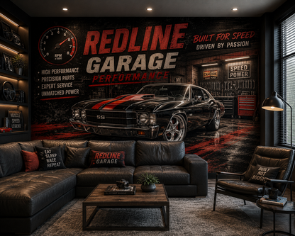 Redline Garage Performance Wall Mural